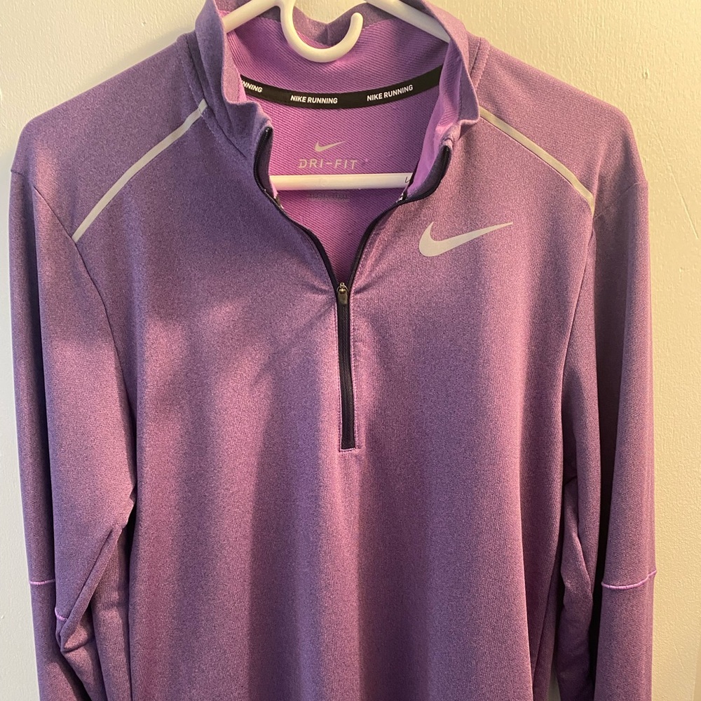 Nike Running Purple 1/4 Zip Dry Fit Pullover